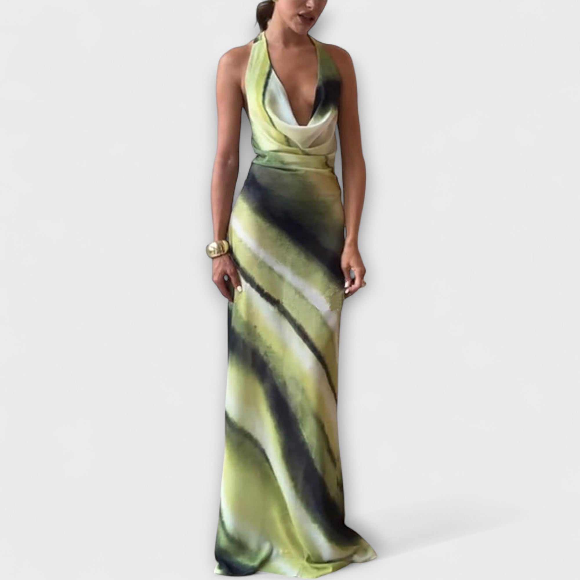 Klassisches Tie-Dye Gradient Maxikleid