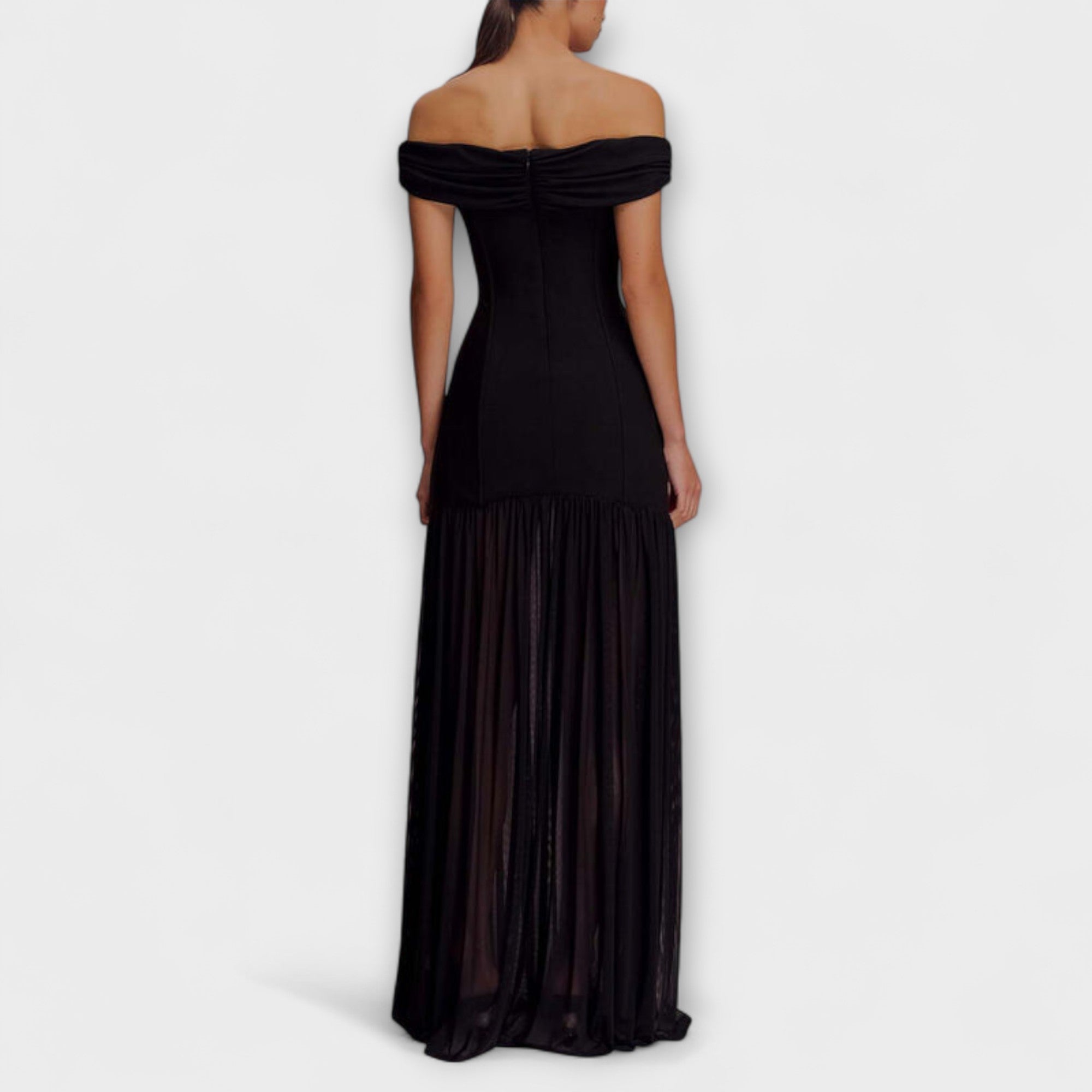 Maelie - Stilvolles trägerloses Bodycon-Maxikleid mit floralen Verzierungen