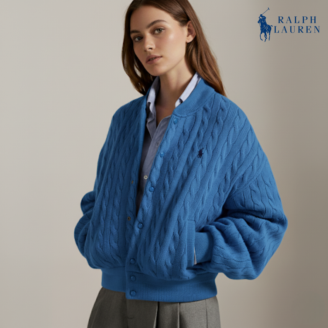 Zopfmuster-Bomberjacke aus Wolle-Kaschmir