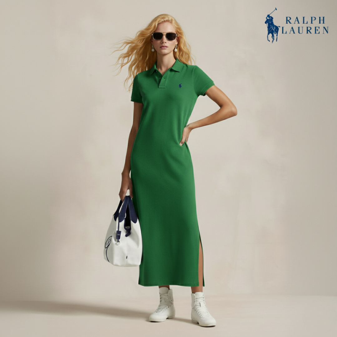 Polokleid aus Baumwoll-Mesh