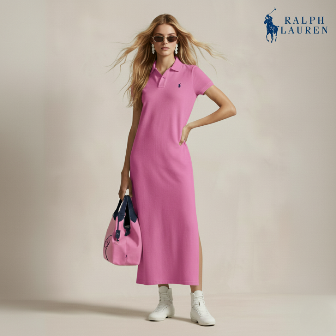 Polokleid aus Baumwoll-Mesh