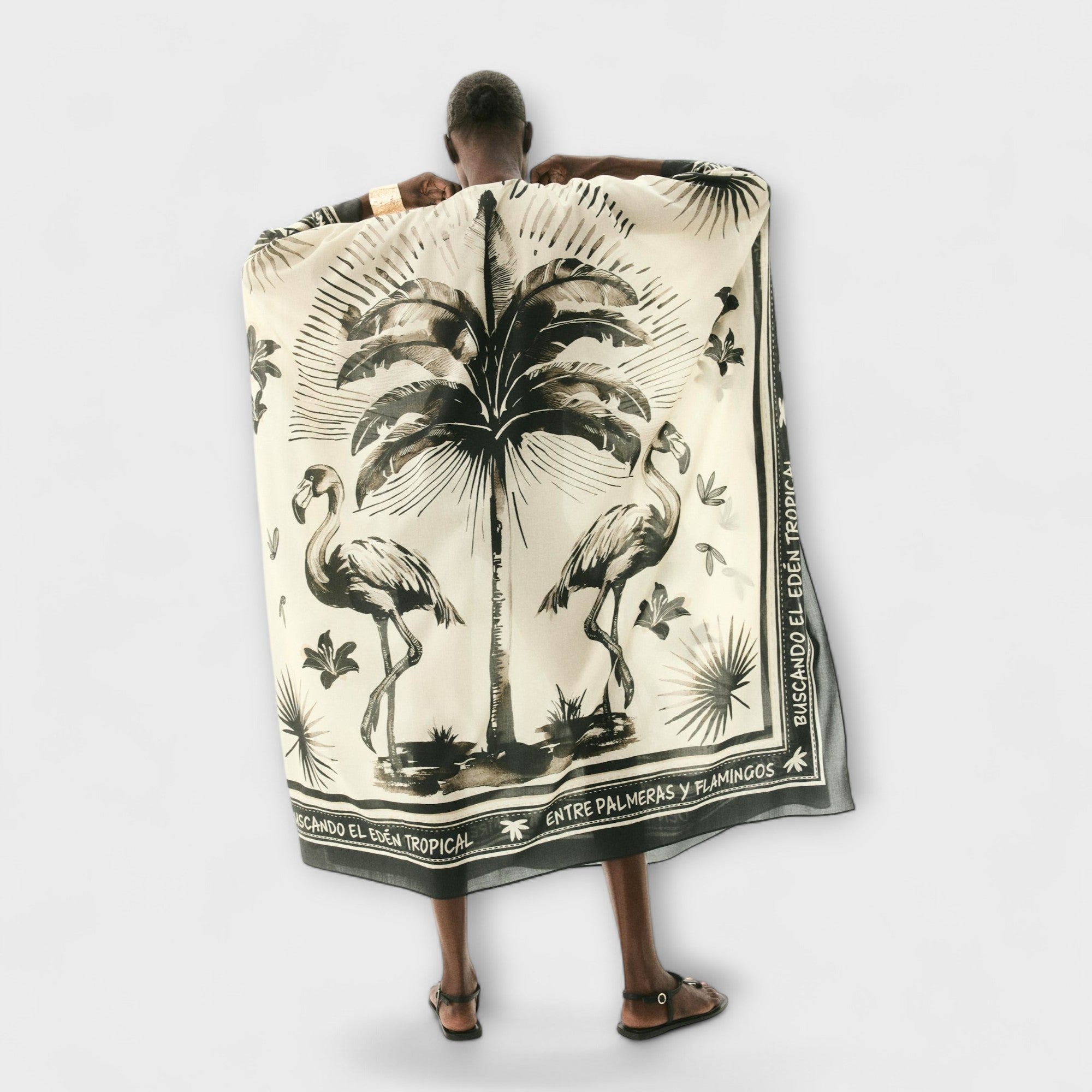 Melissa - Extra-großes Flamingo-Print Kaftan Maxikleid