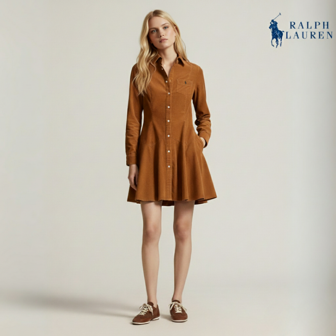 A-Linien-Hemdkleid aus Baumwollcord