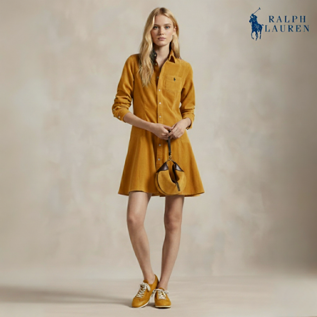 A-Linien-Hemdkleid aus Baumwollcord