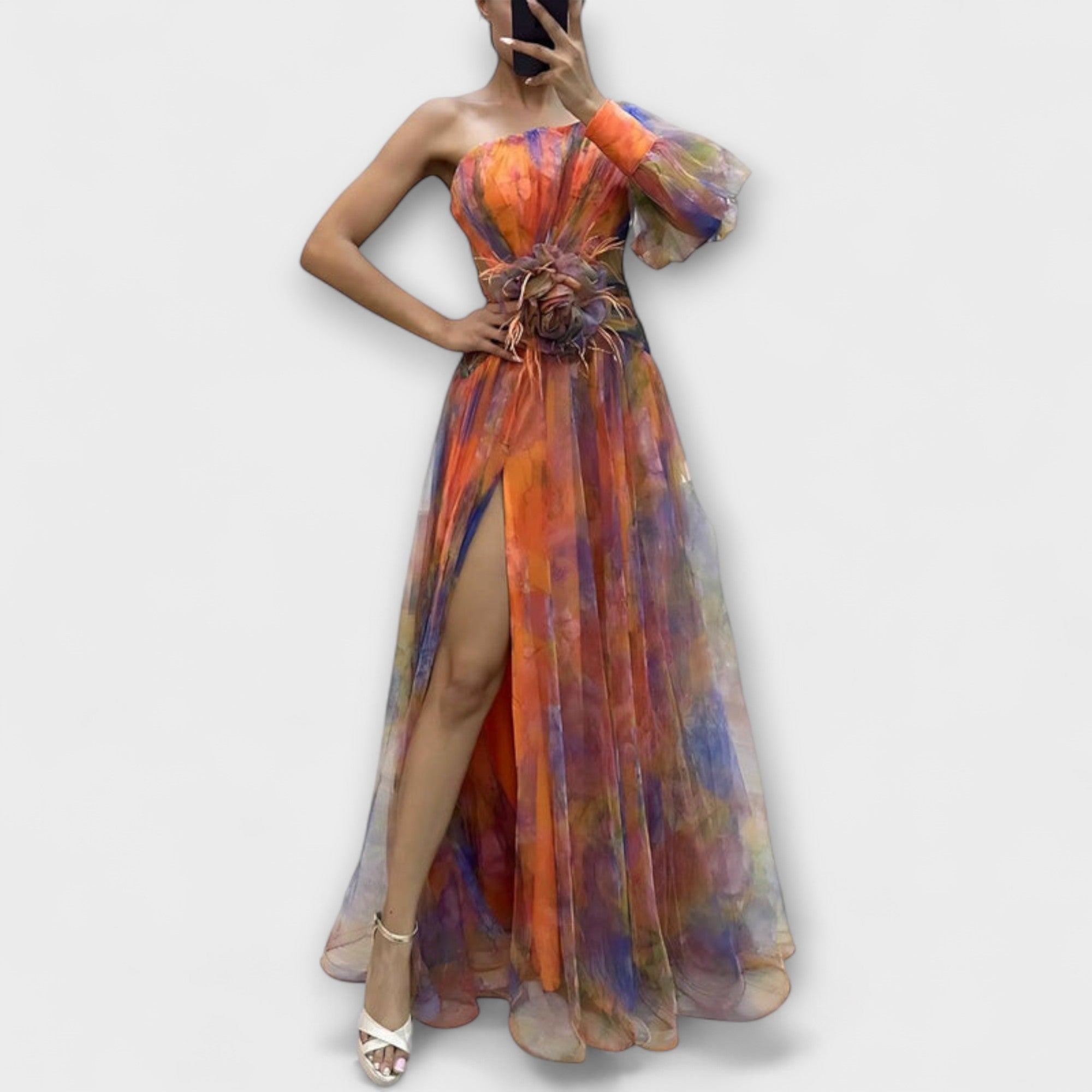 Minna – Asymmetrisches Amelie Maxikleid