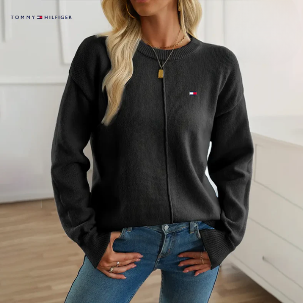 Lässig sitzender Rundhals-Pullover