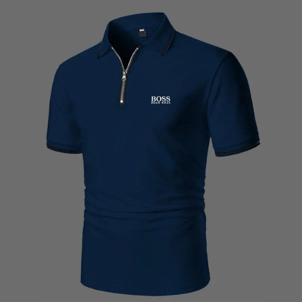 Business Poloshirt mit Reißverschluss