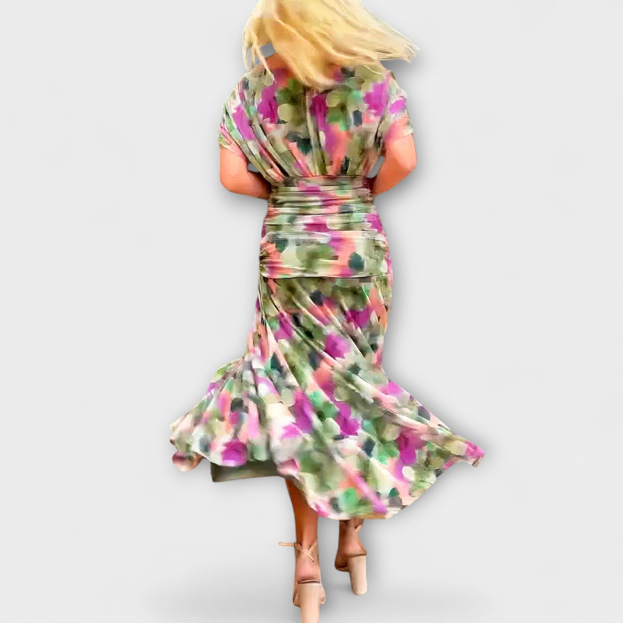 Aurora - Stilvolles V-Ausschnitt Maxi-Kleid