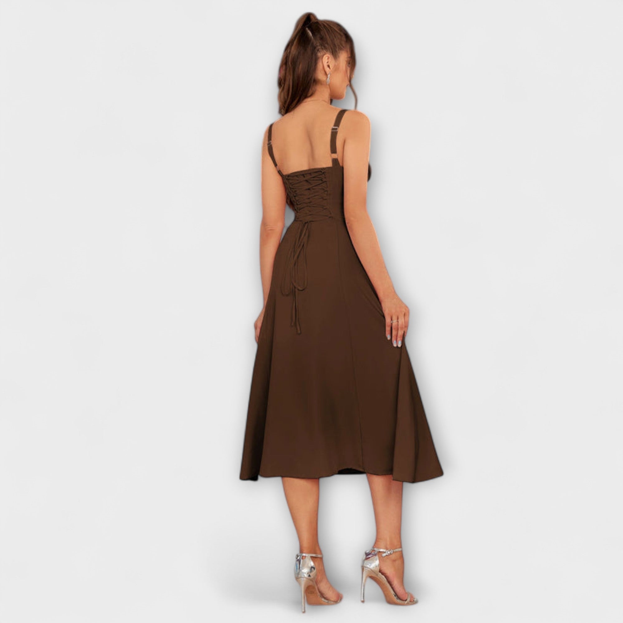 Hoffnung - Rüschentop Kleid mit Schlitzdetail