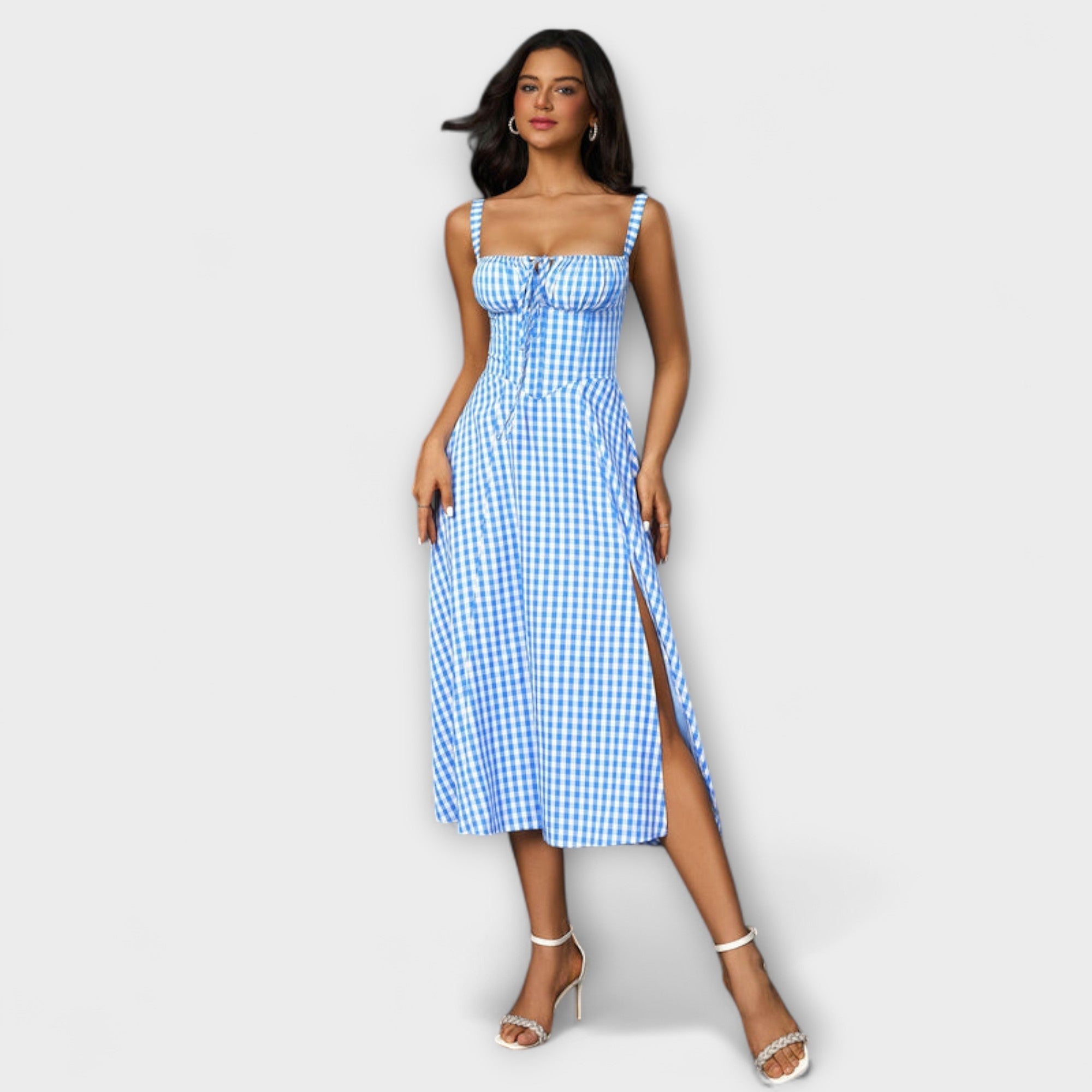 Hoffnung - Rüschentop Kleid mit Schlitzdetail