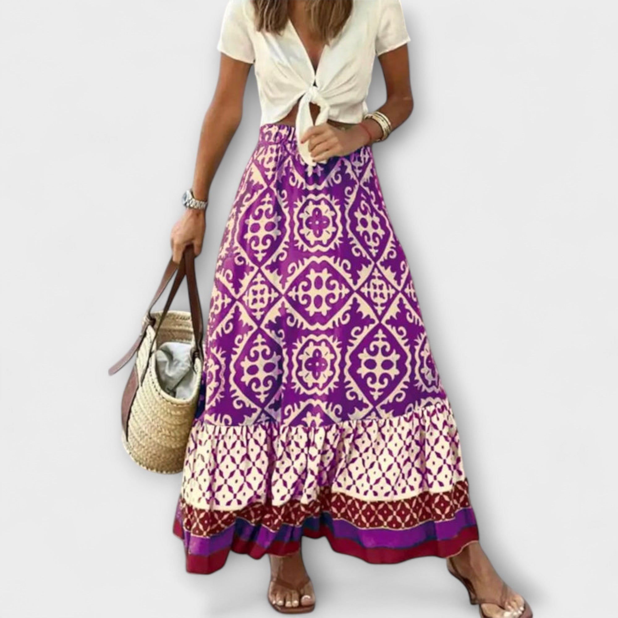 Dagmar - Damen Hochtaillierter Sommerrock