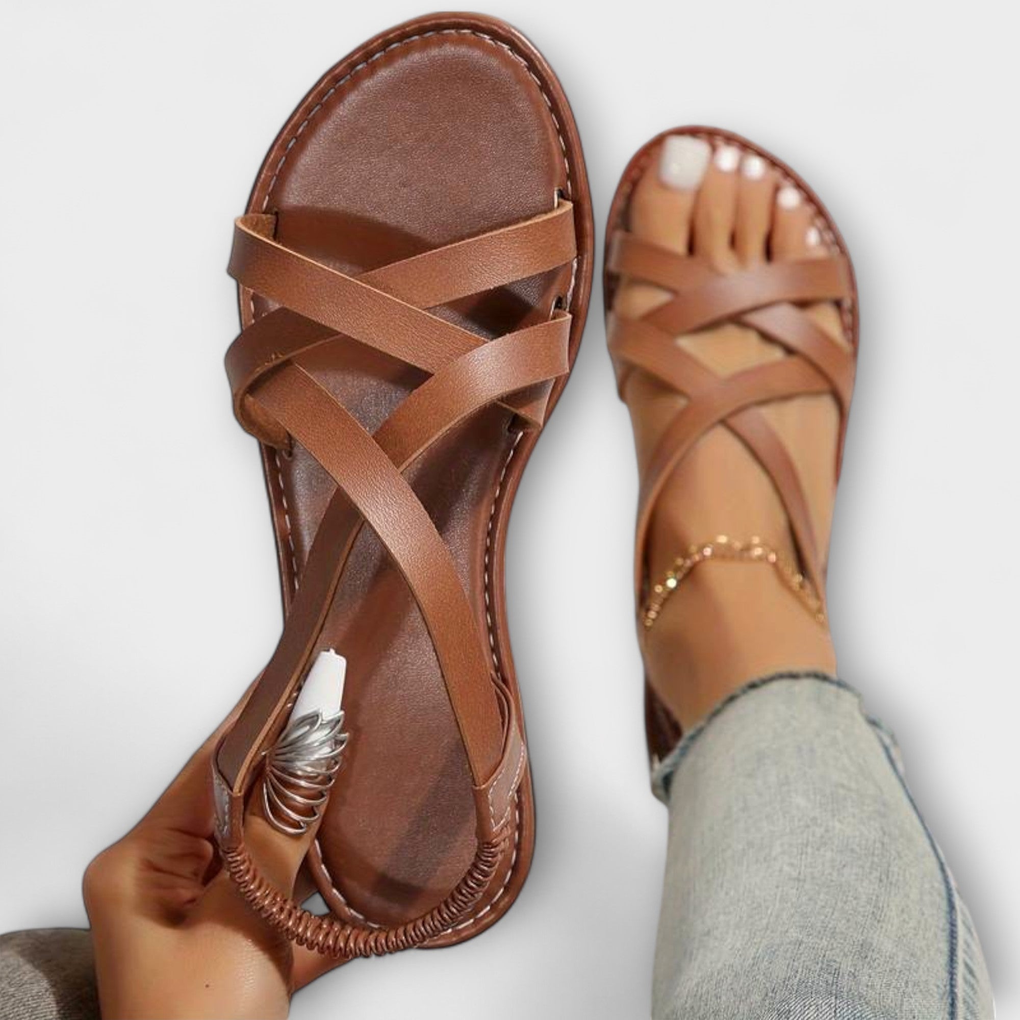 Deborah - Damen Sandalen mit leichtem Kreuzverschluss