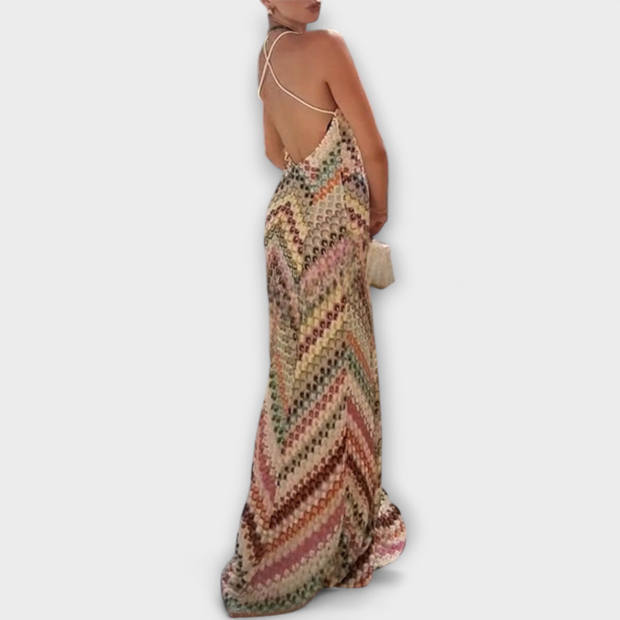 Remi - Missoni Buntes Hahnentritt-Muster Maxikleid