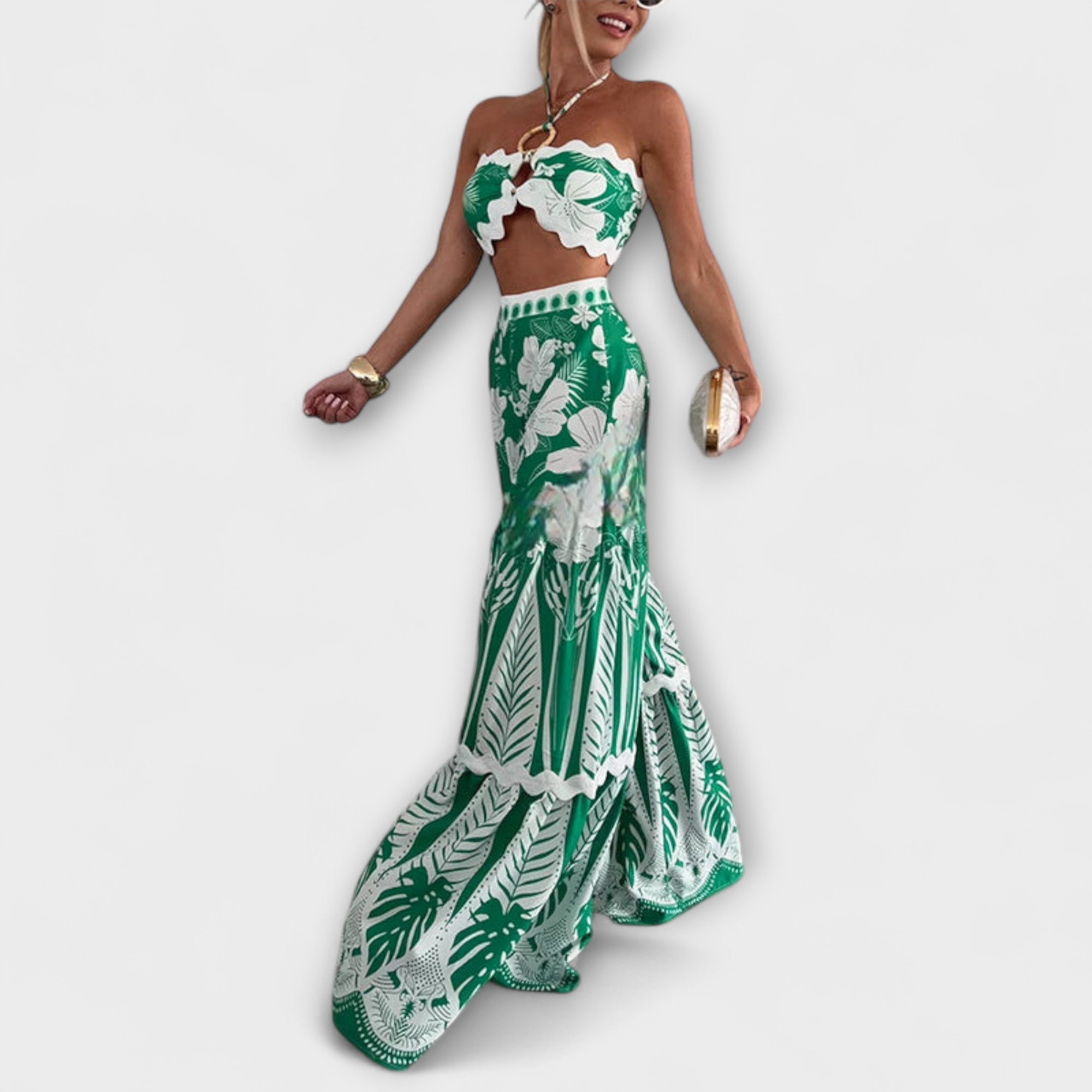 Zella - Cassie Ric Rac Trim Halter Ring Set