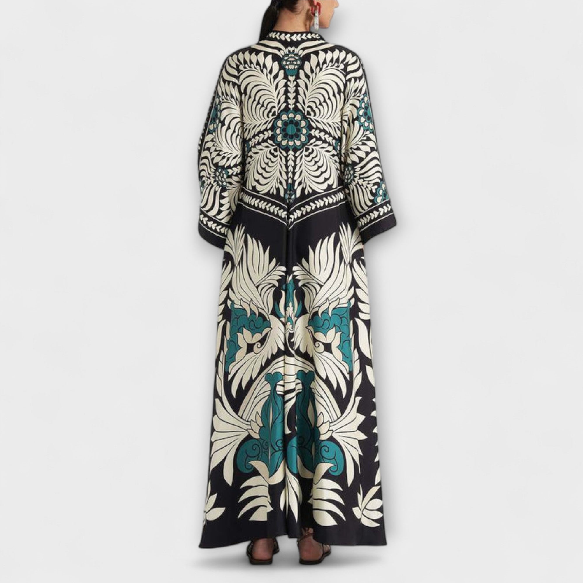 Giselle - Schickes Blumenmuster Fließendes Maxikleid