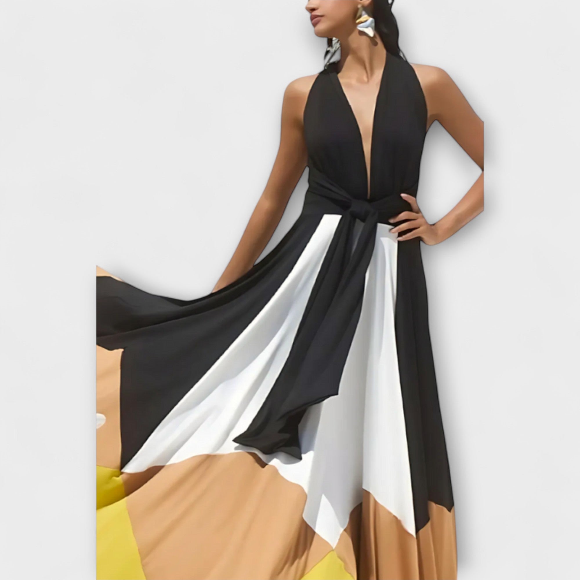 Nava - Langarmkleid mit Offenem Rücken