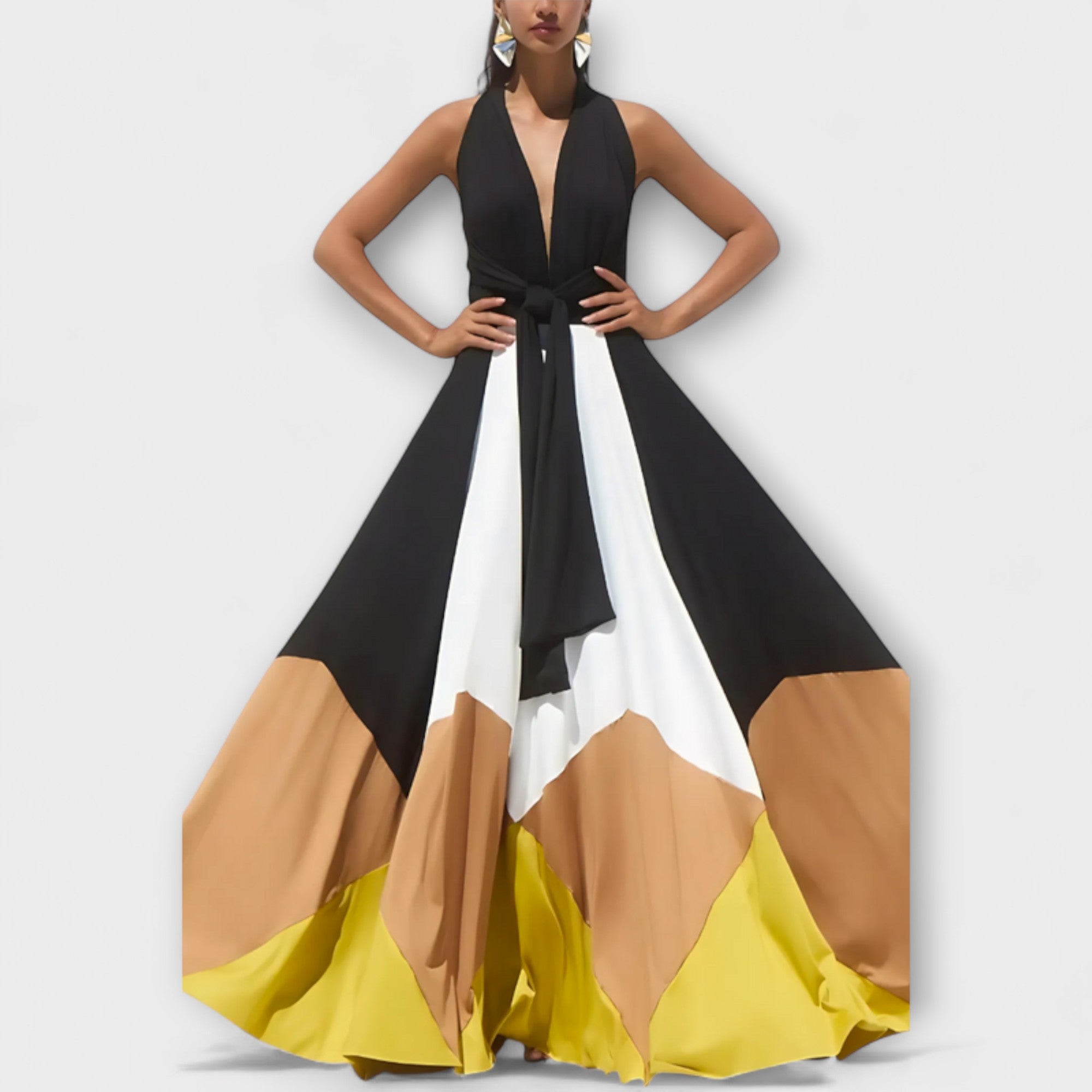 Nava - Langarmkleid mit Offenem Rücken