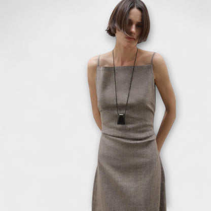 Clara - Fließendes Maxikleid aus Leinen-Mischung