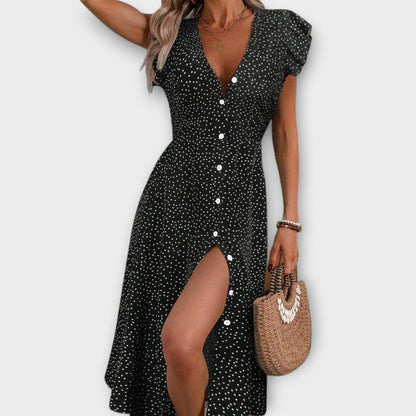 Schickes Polka Dot Midi-Kleid