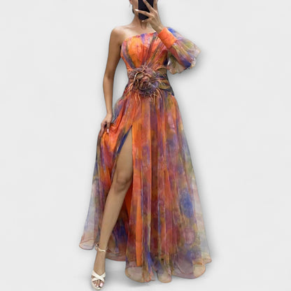 Minna – Asymmetrisches Amelie Maxikleid