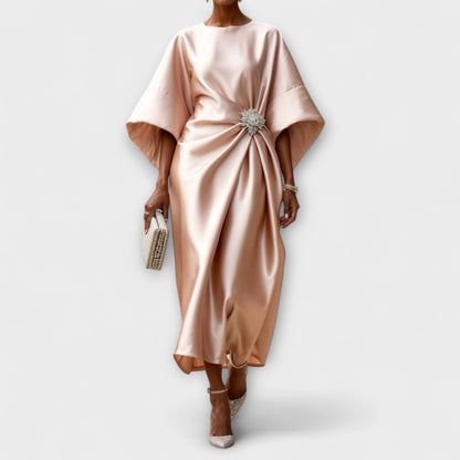 Luxe Shimmer Satin Langkleid