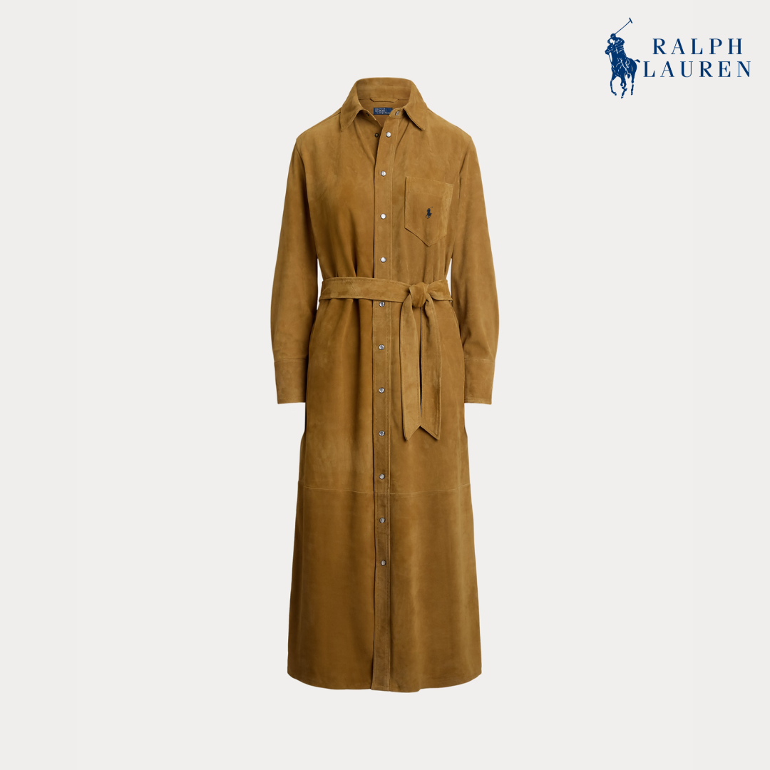 Wildleder-Hemdkleid mit Gürtel