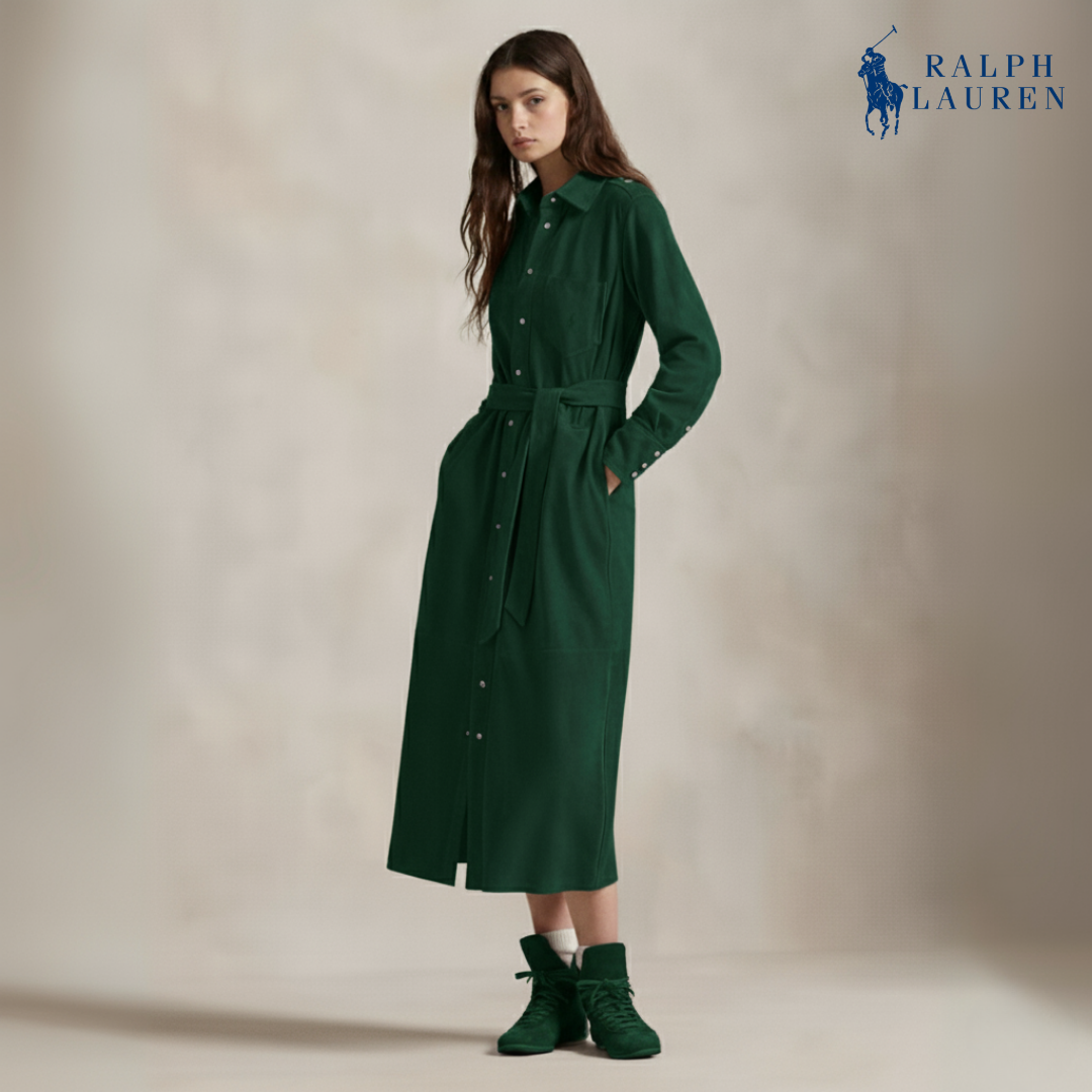 Wildleder-Hemdkleid mit Gürtel