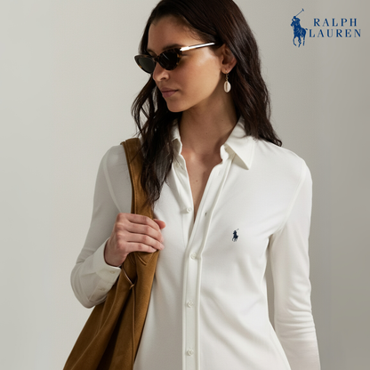 Geknöpftes Maxi-Hemdkleid aus Ponte-Stoff