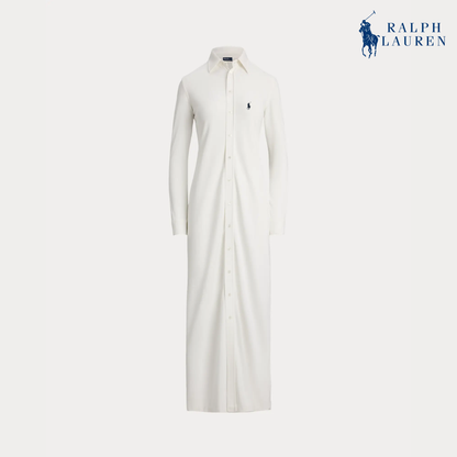 Geknöpftes Maxi-Hemdkleid aus Ponte-Stoff