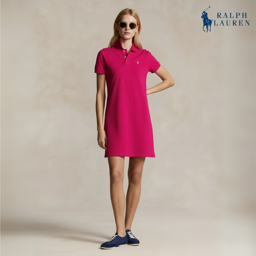 Baumwoll-Mesh-Polokleid