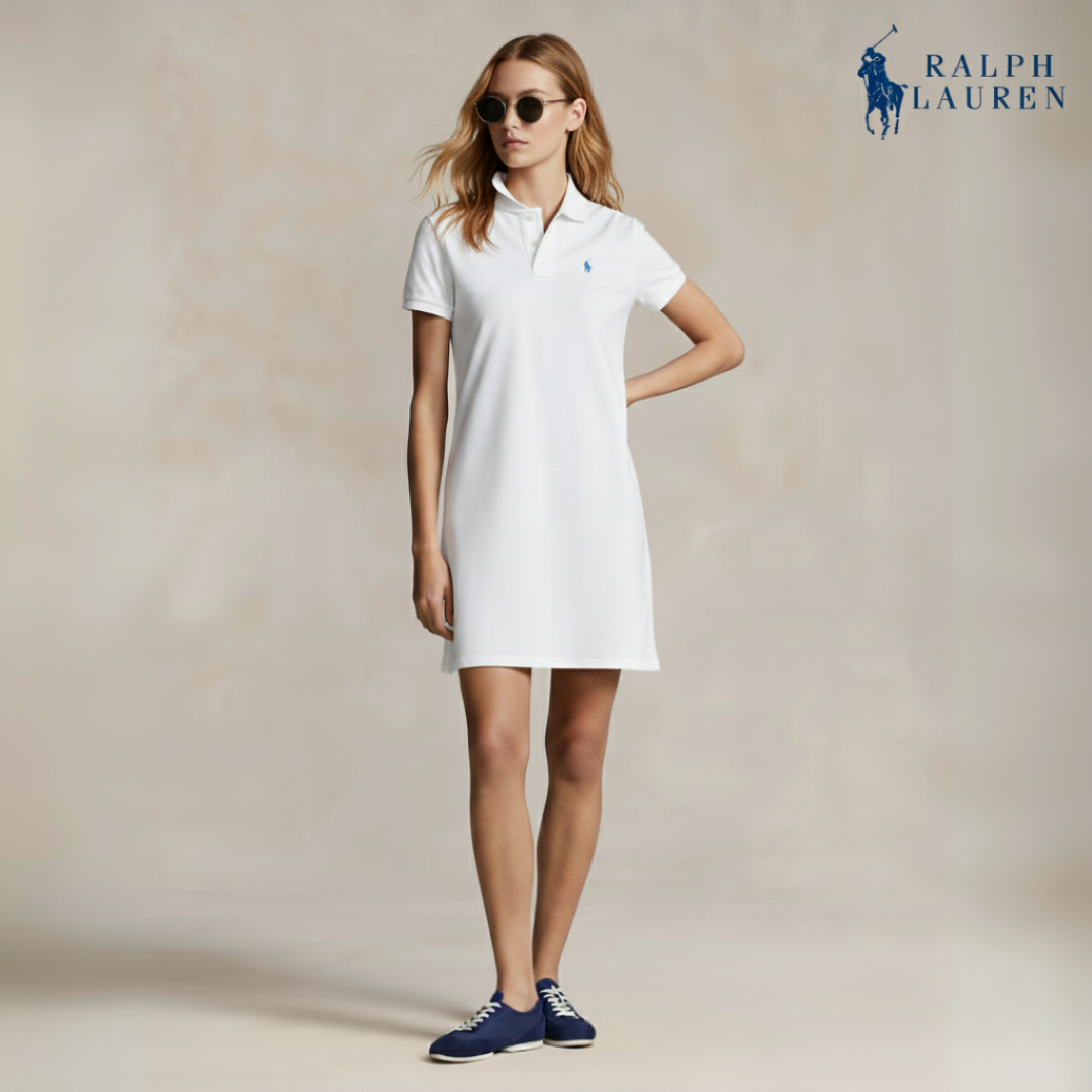 Baumwoll-Mesh-Polokleid