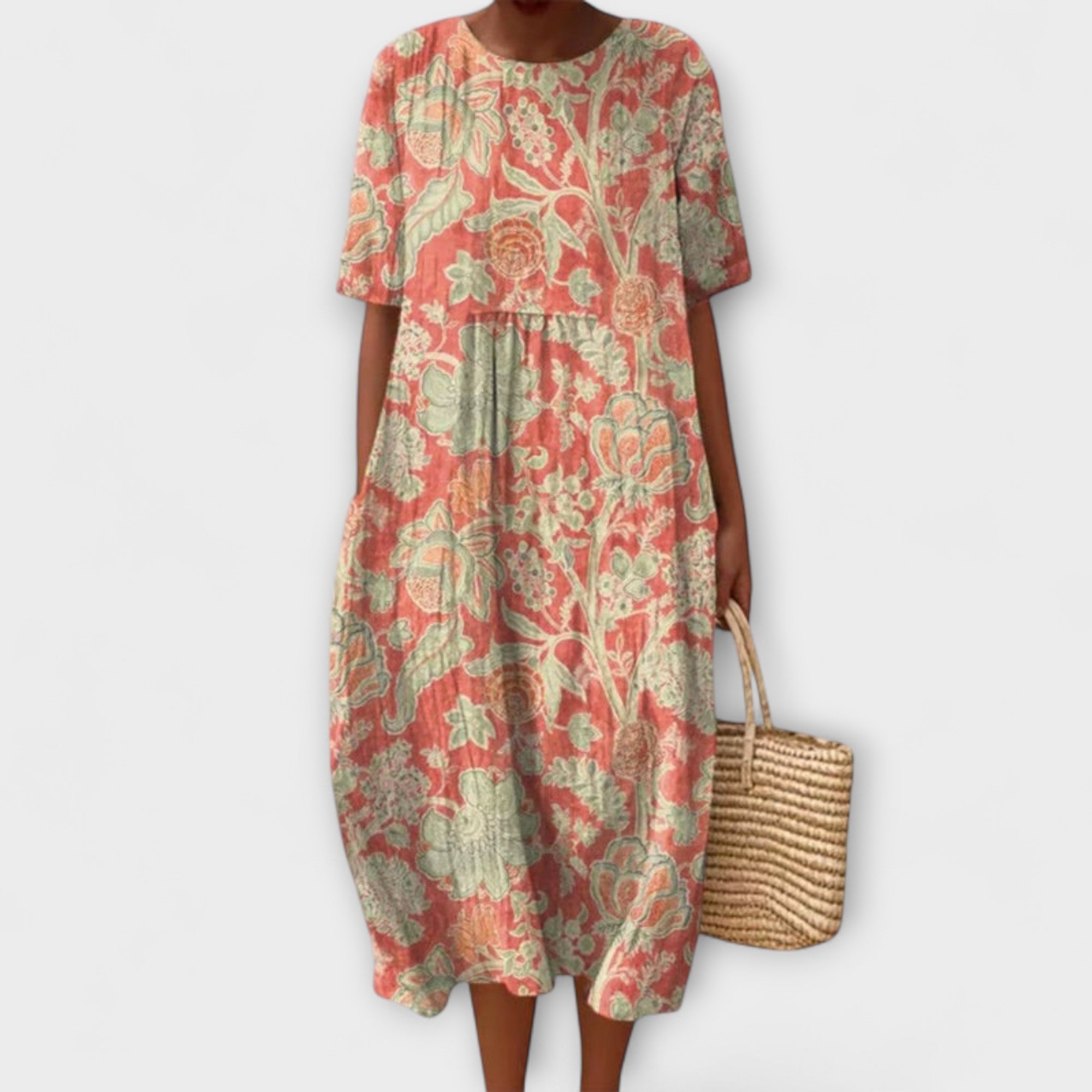 Thaleia – Midi-Kleid im floralen Vintage-Design