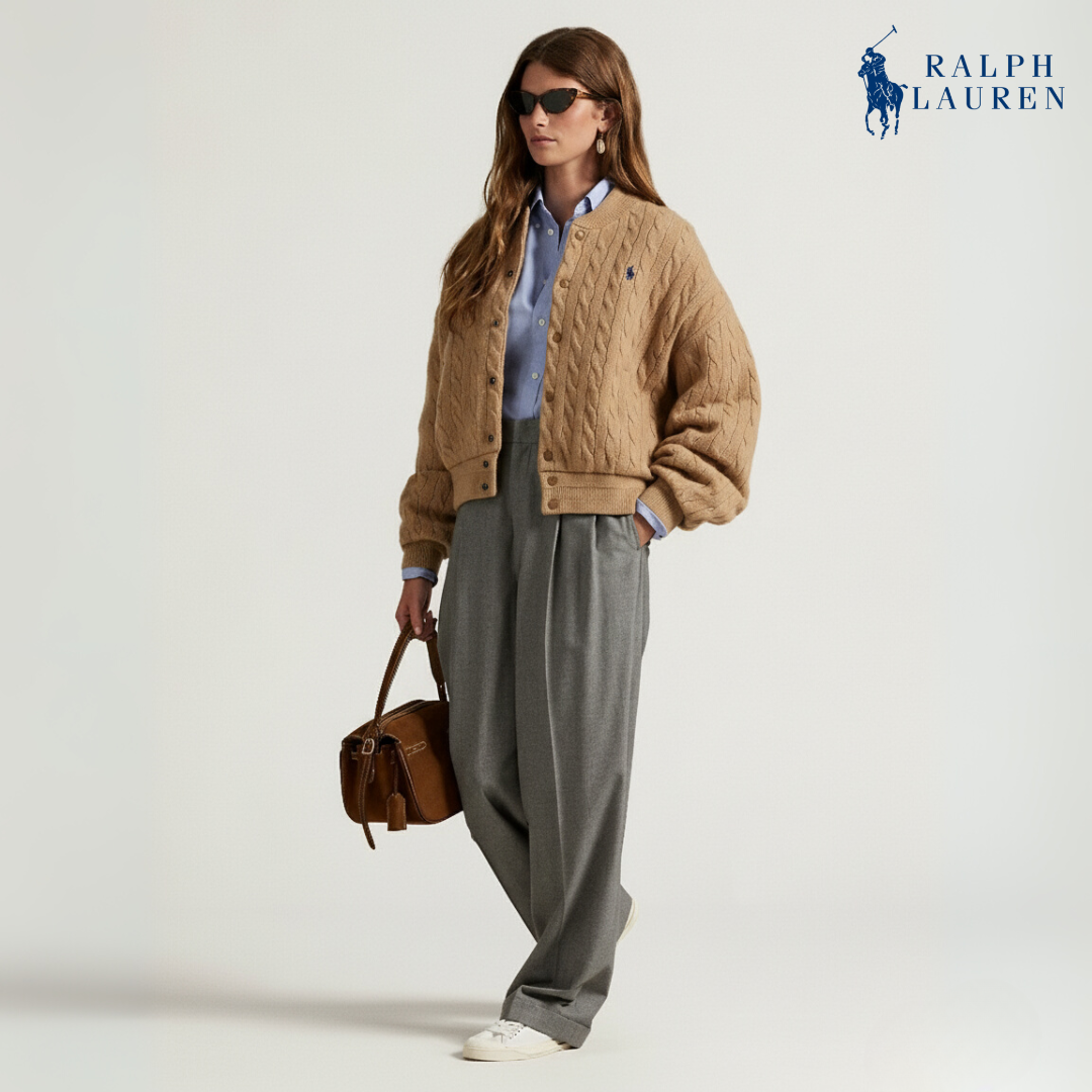 Zopfmuster-Bomberjacke aus Wolle-Kaschmir