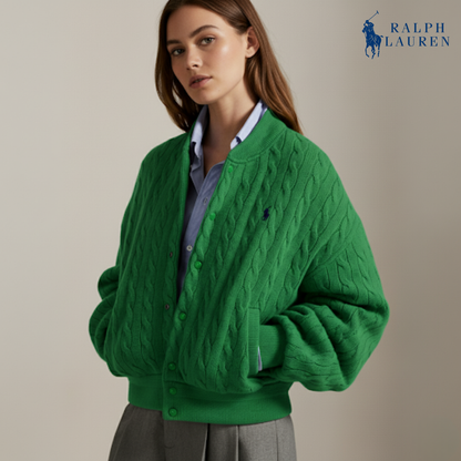 Zopfmuster-Bomberjacke aus Wolle-Kaschmir