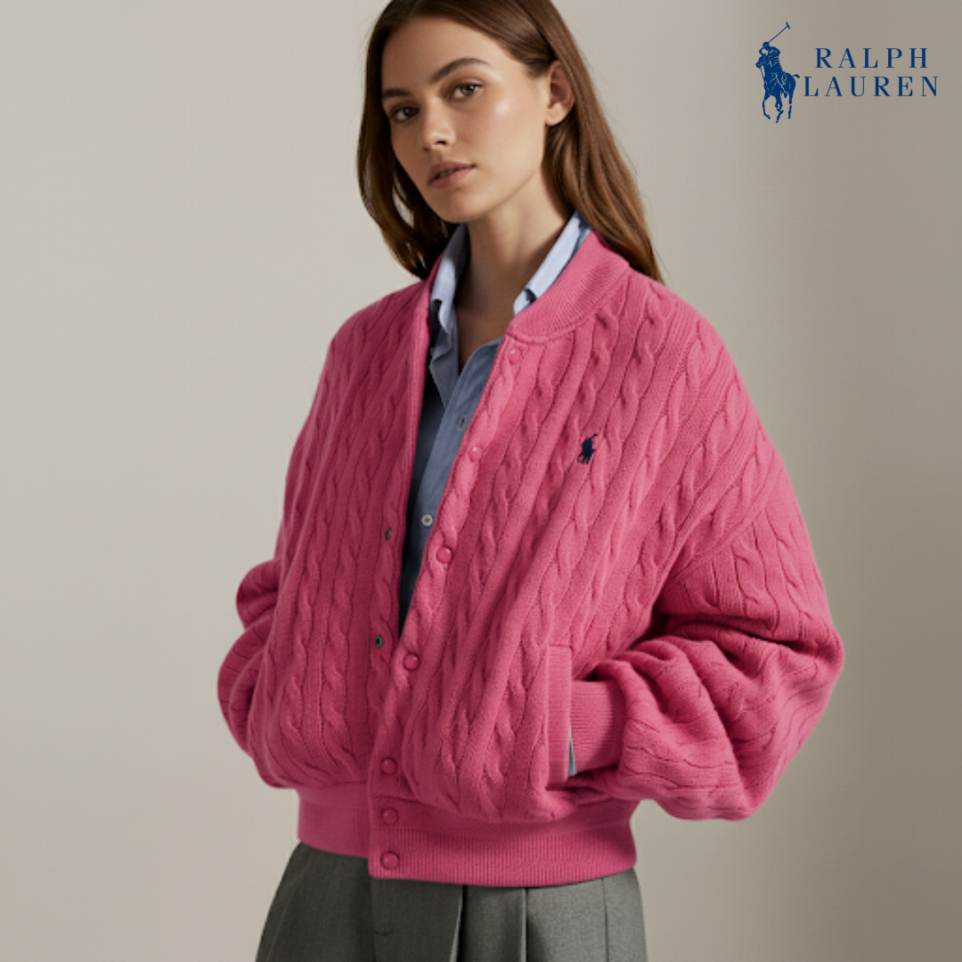 Zopfmuster-Bomberjacke aus Wolle-Kaschmir