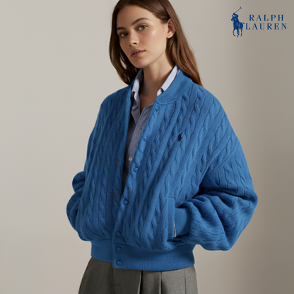 Zopfmuster-Bomberjacke aus Wolle-Kaschmir