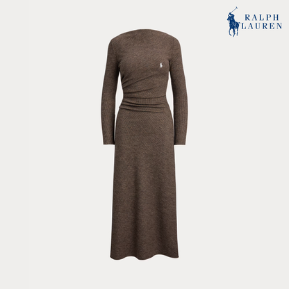 Nora Day Dress aus Wolljersey mit Tick-Gewebe