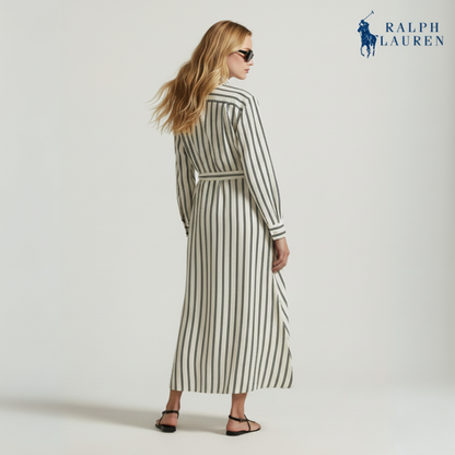 Gestreiftes Hemdkleid aus Seidenmischung