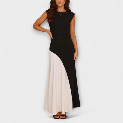 Isabel - Monochrome Farbblock-Waist Dress
