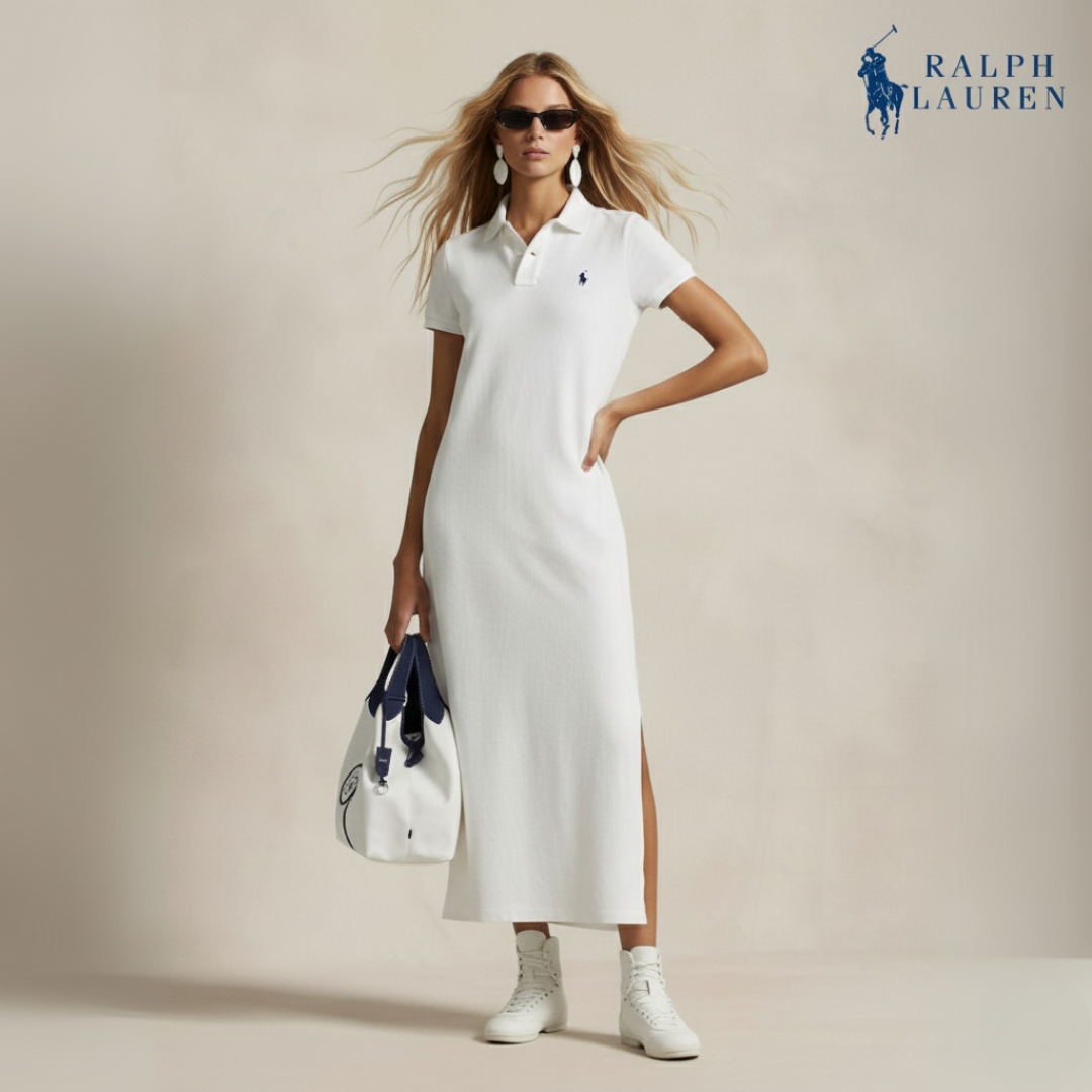 Polokleid aus Baumwoll-Mesh