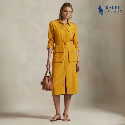 Gürtelloses Faille-Hemdkleid