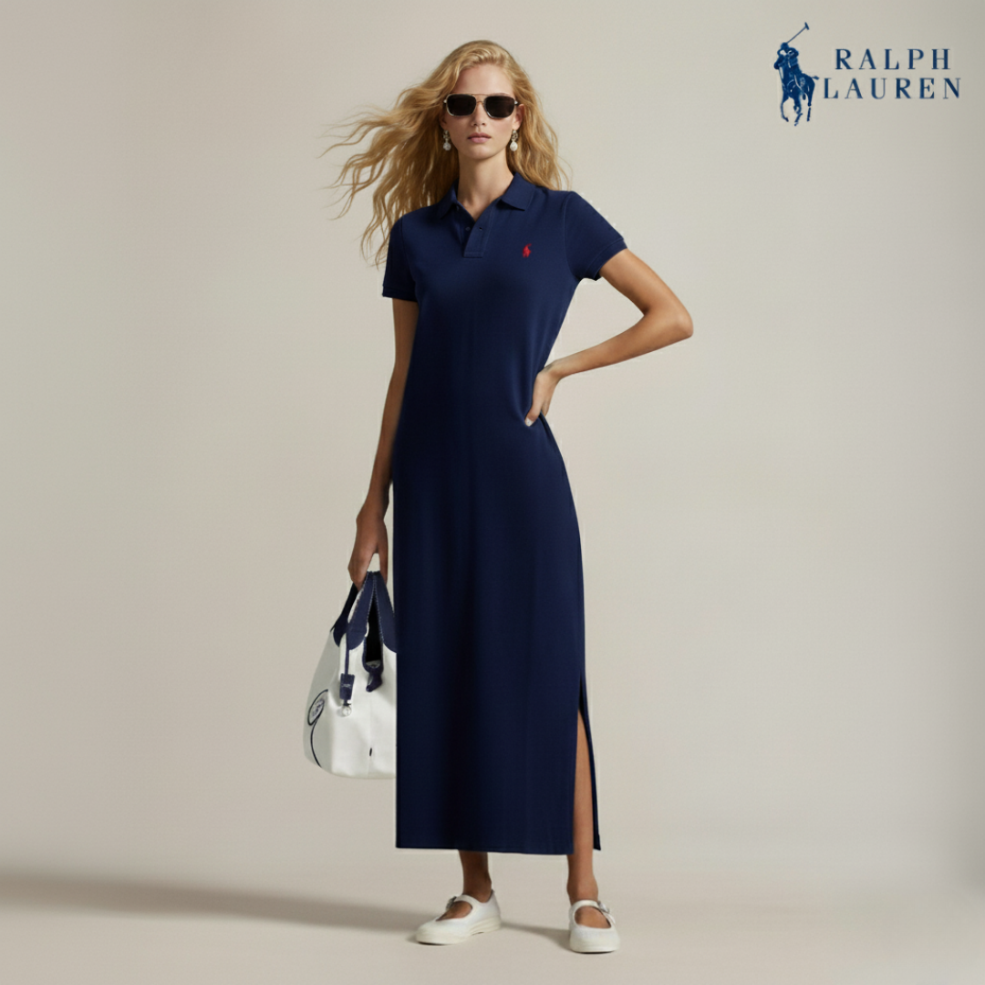 Polokleid aus Baumwoll-Mesh