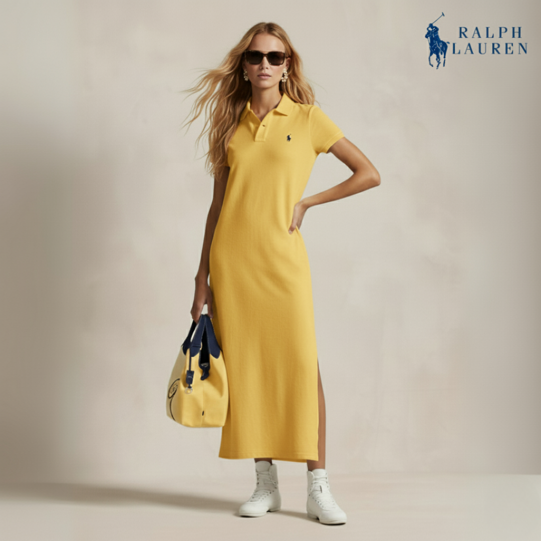 Polokleid aus Baumwoll-Mesh