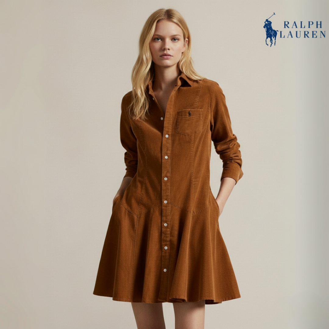 A-Linien-Hemdkleid aus Baumwollcord