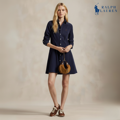 A-Linien-Hemdkleid aus Baumwollcord