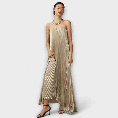 Michelle - Sweetheart Maxi-Kleid in Orange Floral