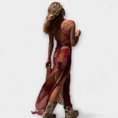 Gebühr - Einzigartiges Midi-Kleid mit Schalkragen