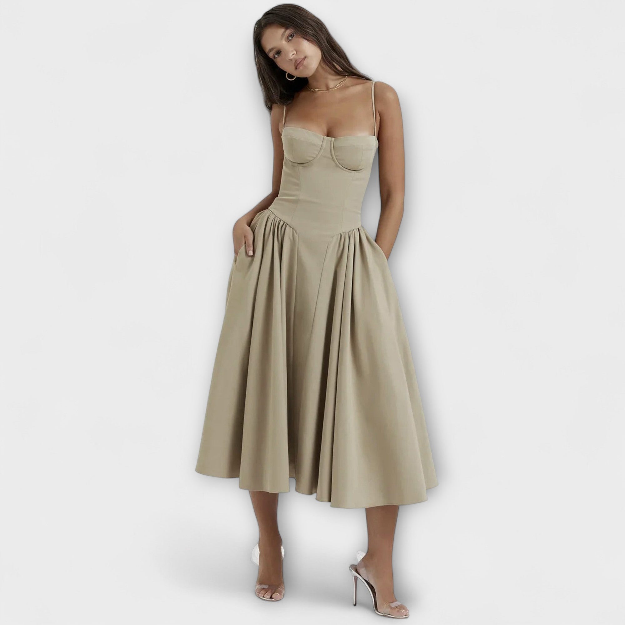 Rosalie - Raffiniertes ärmelloses Korsettkleid