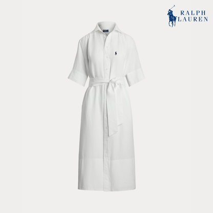 Leinen-Hemdkleid mit Gürtel