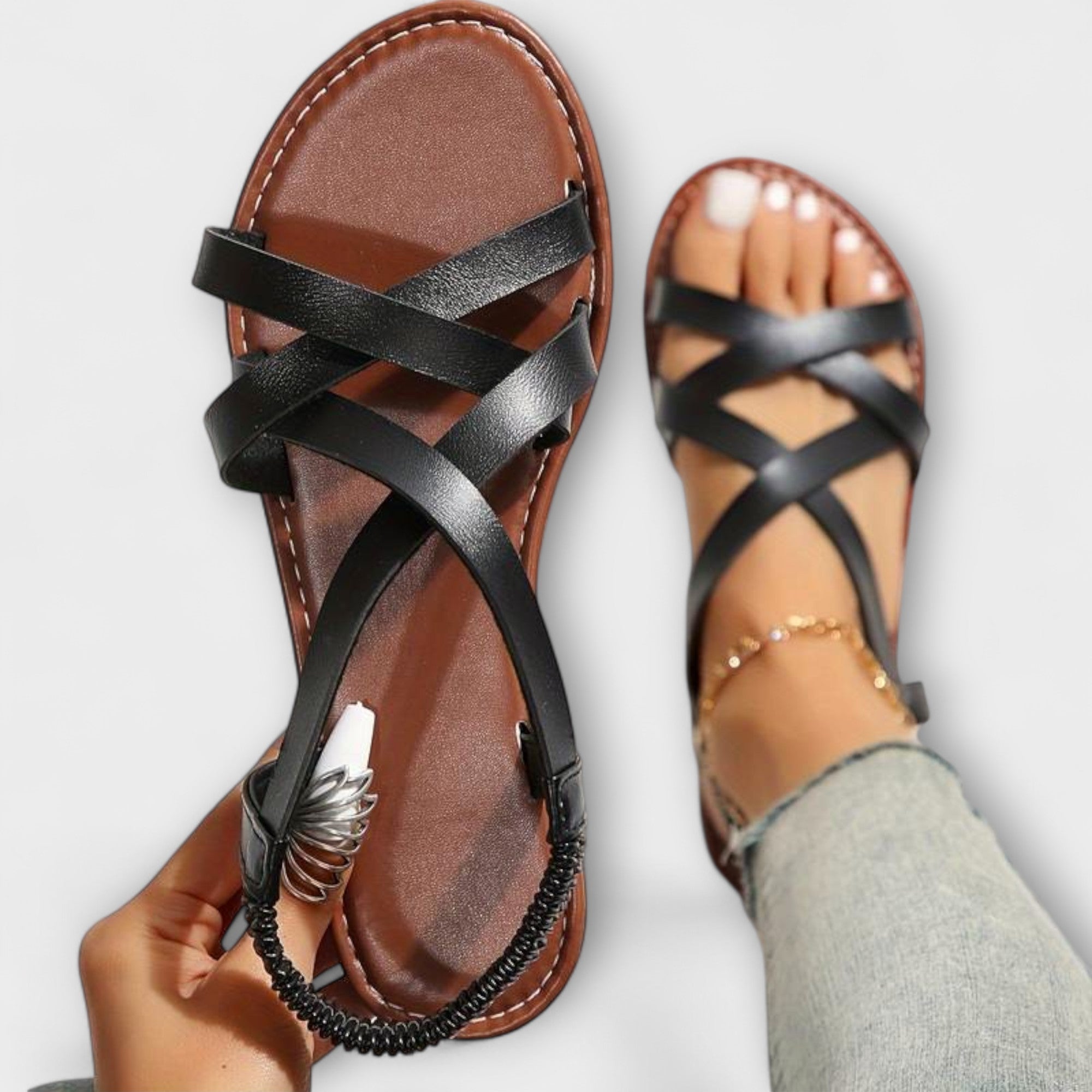 Deborah - Damen Sandalen mit leichtem Kreuzverschluss